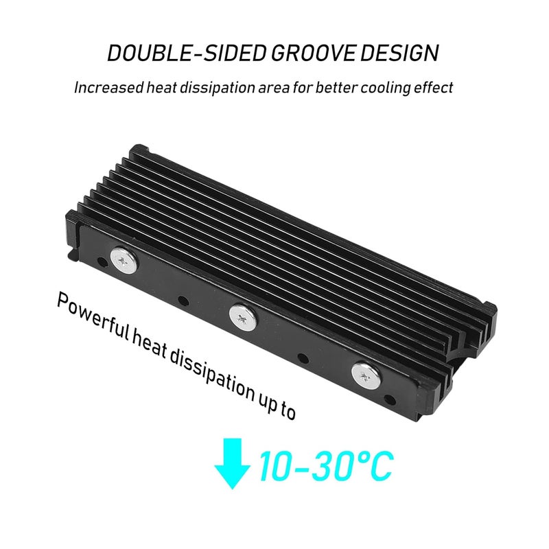 DAMOMCO مبرد SSD NVMe M.2 لجهاز PS5 من سامسونج 990 980 برو 970 إيفو بلس SN570 SN750 SN850 Firecuda 530 NVME أو SATA m2 2280 - Image 3